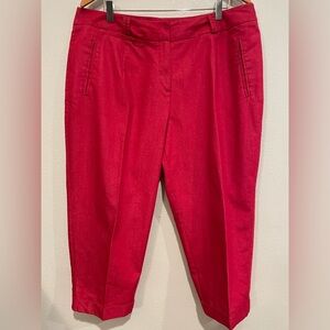 Red Cato Capri Cuffed Pants